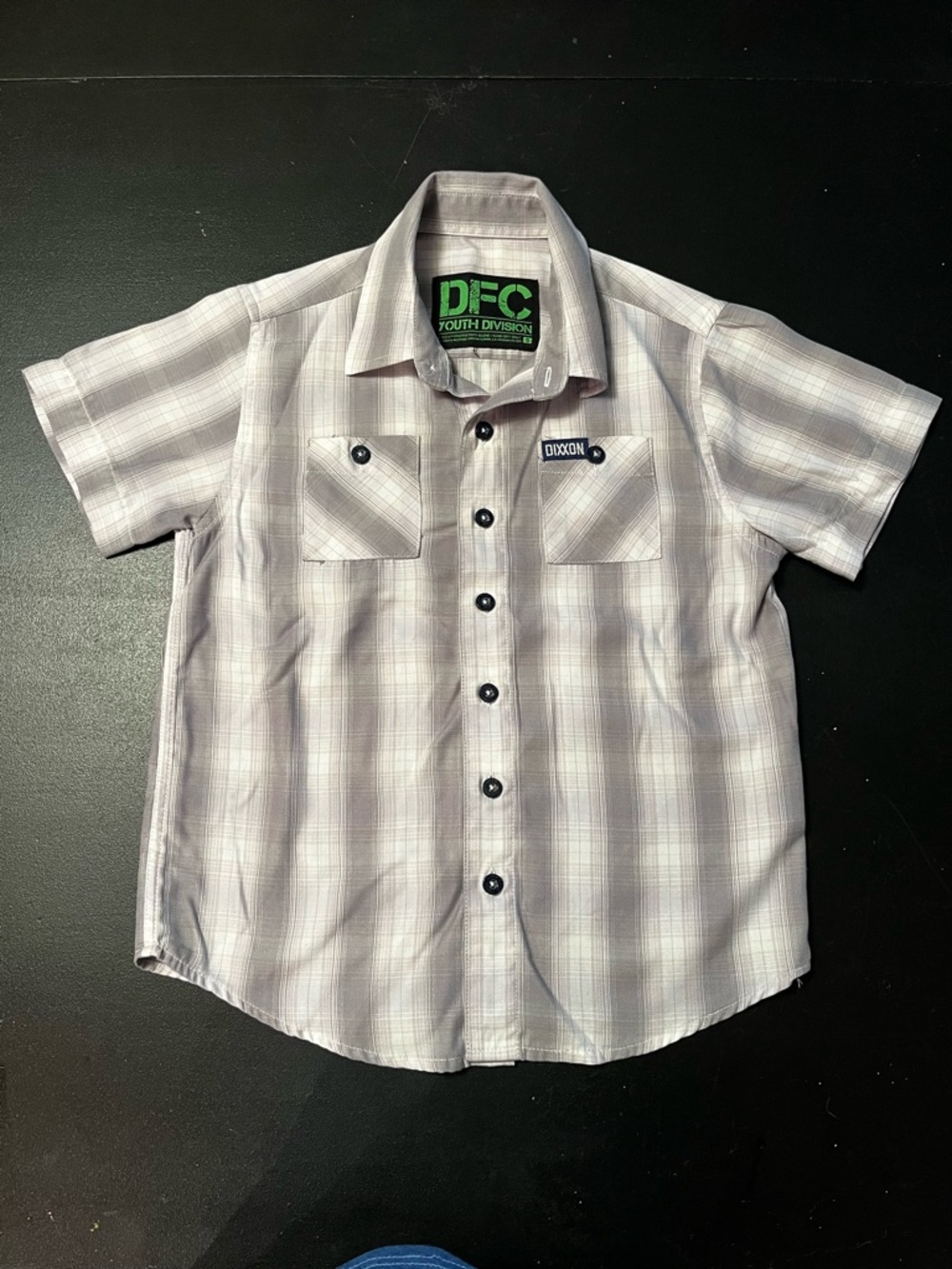 DIXXON Youth Short Sleeve Plaid Bamboo Shirt - Light Gray